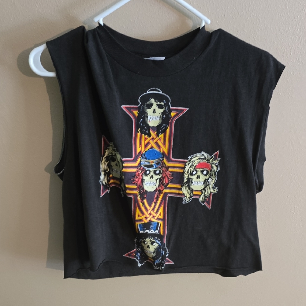 Black Sleeveless Graphic Guns And Roses Original
